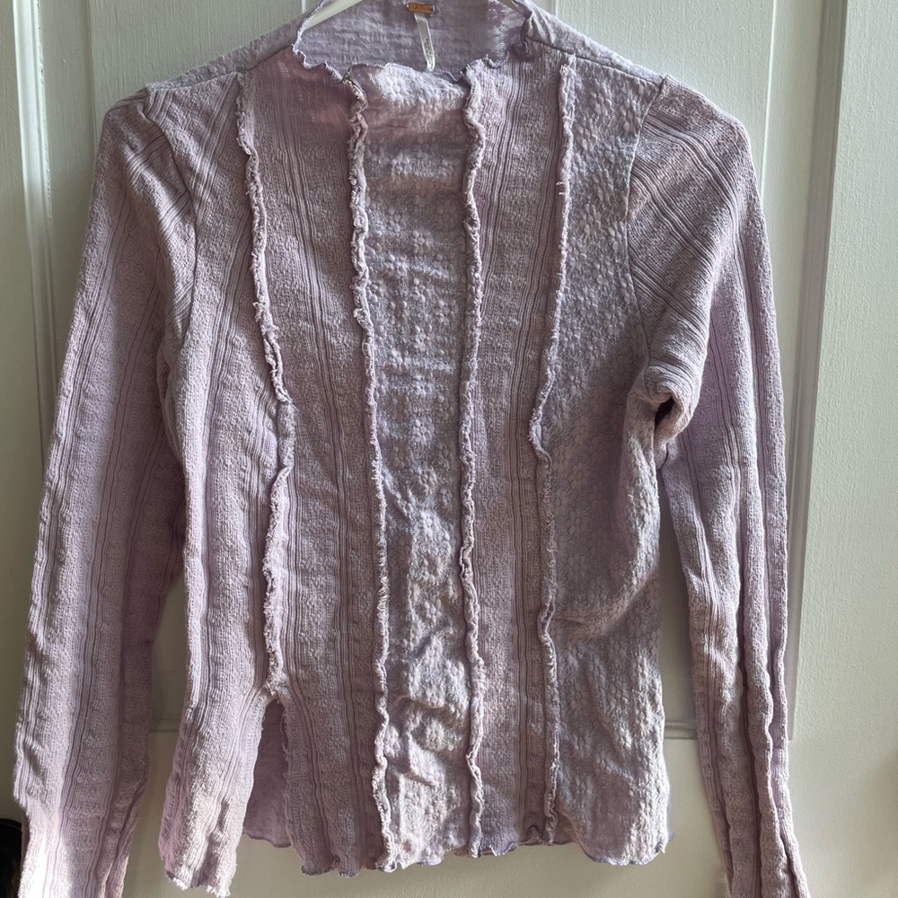 Free People Lilac Textured Blouse